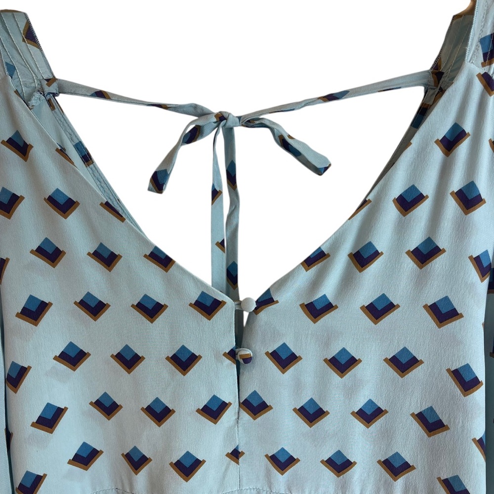 Bel Air Women's Silk Boho Graphic Print Kaftan Maxi Dress Sz. T2 - Picture 5 of 10